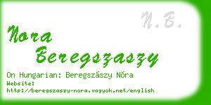 nora beregszaszy business card