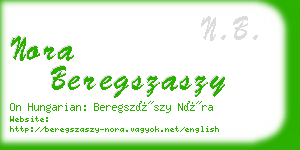 nora beregszaszy business card